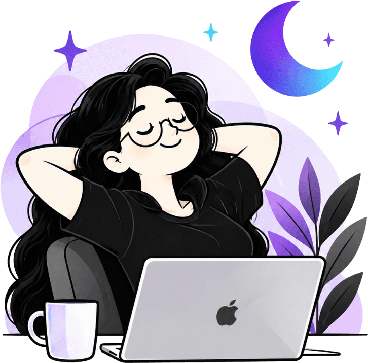 A job seeker relaxing at her laptop while her applications are tracked